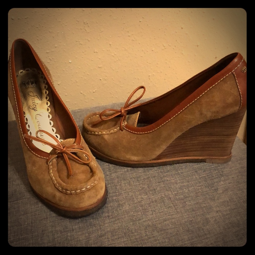 Juicy Couture Suede Wedge Loafers